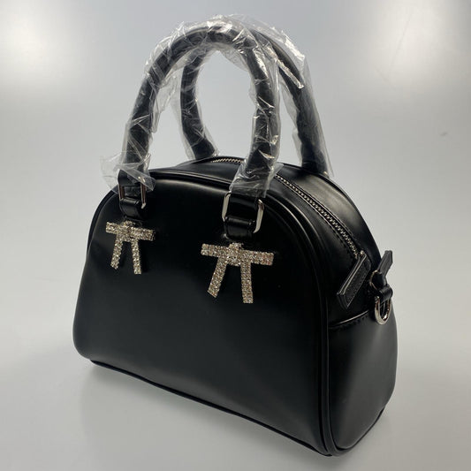 【中古】31 Sons de mode | トランテアンソンドゥモード ビジューリボンボストンバッグ ハンドバッグ 年式:2025S/S ブラック