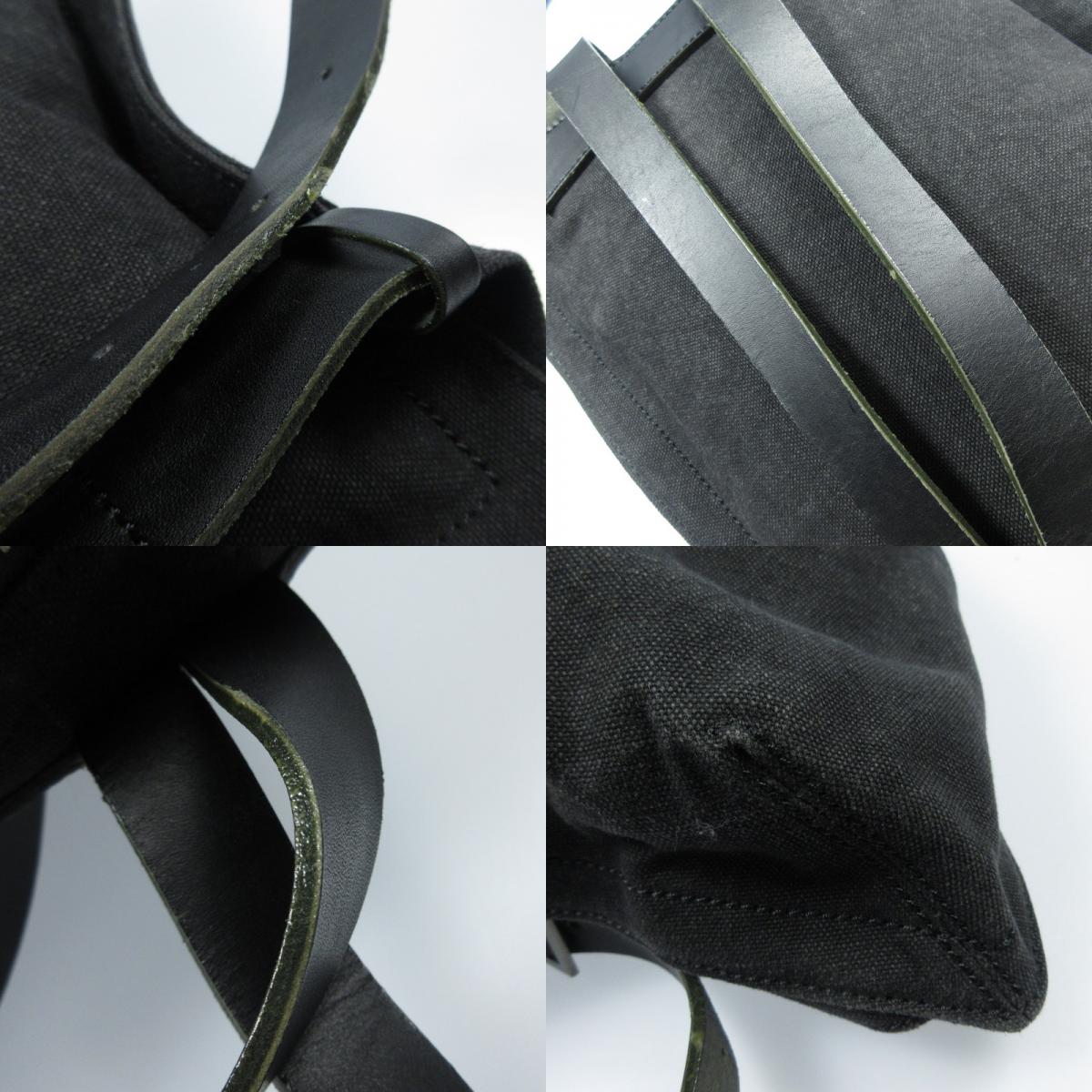 【中古】DIRK BIKKEMBERGS | ダークビッケンバーグ DBロゴジップ レザー×キャンバス リュック・デイパック ブラック