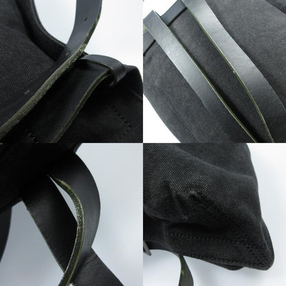 【中古】DIRK BIKKEMBERGS | ダークビッケンバーグ DBロゴジップ レザー×キャンバス リュック・デイパック ブラック