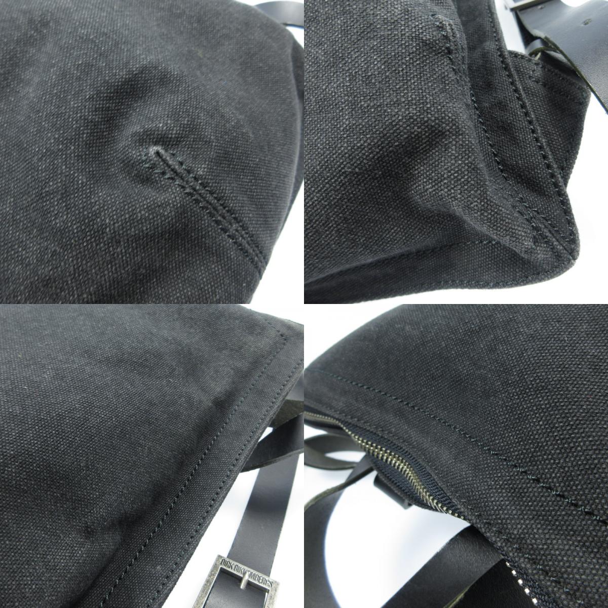 【中古】DIRK BIKKEMBERGS | ダークビッケンバーグ DBロゴジップ レザー×キャンバス リュック・デイパック ブラック