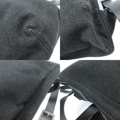 【中古】DIRK BIKKEMBERGS | ダークビッケンバーグ DBロゴジップ レザー×キャンバス リュック・デイパック ブラック