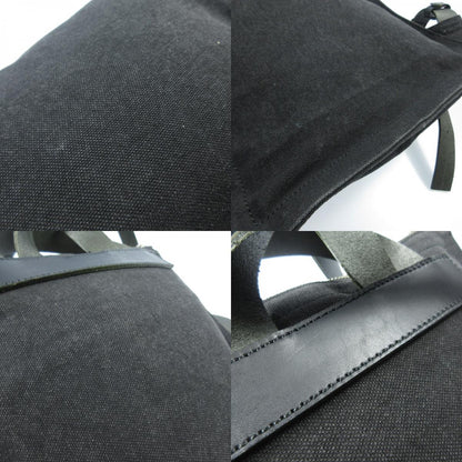 【中古】DIRK BIKKEMBERGS | ダークビッケンバーグ DBロゴジップ レザー×キャンバス リュック・デイパック ブラック