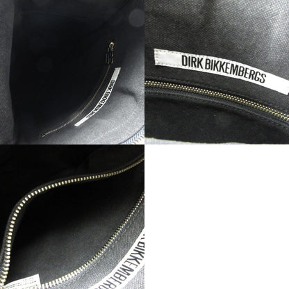 【中古】DIRK BIKKEMBERGS | ダークビッケンバーグ DBロゴジップ レザー×キャンバス リュック・デイパック ブラック