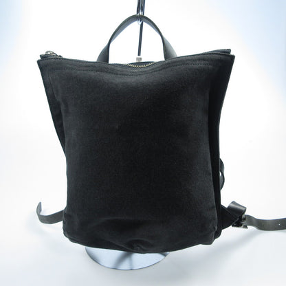 【中古】DIRK BIKKEMBERGS | ダークビッケンバーグ DBロゴジップ レザー×キャンバス リュック・デイパック ブラック