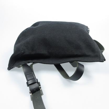 【中古】DIRK BIKKEMBERGS | ダークビッケンバーグ DBロゴジップ レザー×キャンバス リュック・デイパック ブラック