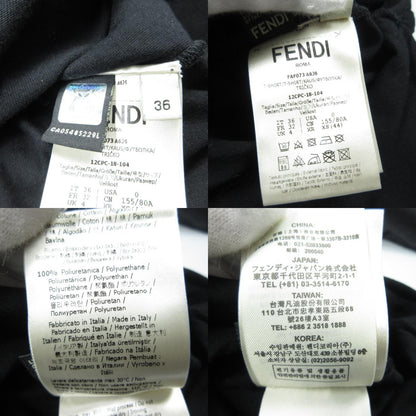 【中古】FENDI | フェンディ FFモチーフスタンプロゴ 半袖Ｔシャツ FAF073 A6J6 国内正規品 ブラック サイズ：36
