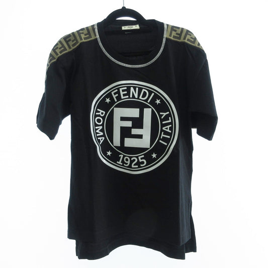 【中古】FENDI | フェンディ FFモチーフスタンプロゴ 半袖Ｔシャツ FAF073 A6J6 国内正規品 ブラック サイズ：36
