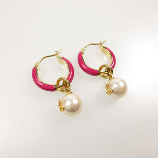 【中古】JIMMY CHOO | ジミーチュウ PEARL HOOPS CZQ ピアス 231516ABG000001 2022年クリスマス