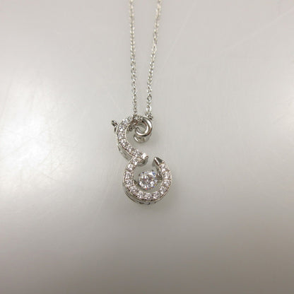 【中古】 ダンシングストーンイニシャル ネックレス シルバー