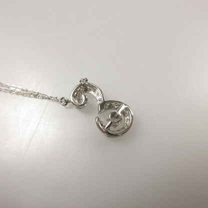 【中古】 ダンシングストーンイニシャル ネックレス シルバー
