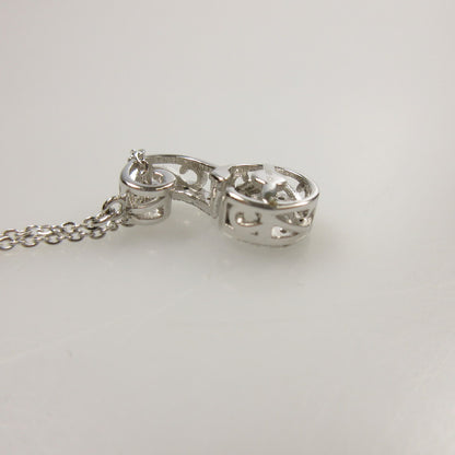 【中古】 ダンシングストーンイニシャル ネックレス シルバー