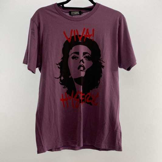 【中古】HYSTERIC GLAMOUR | ヒステリックグラマー VIVA! HYSTERIC 半袖Ｔシャツ 0243CT14 年式:2014A/W パープル サイズ：L