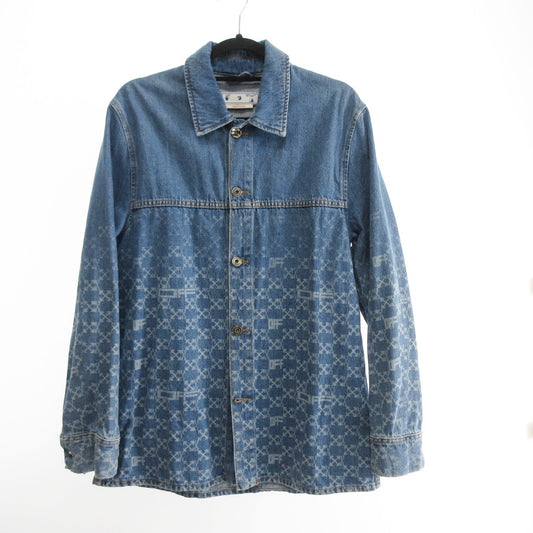 【中古】OFF-WHITE | オフホワイト Monogram Denim Shirt デニム OMYD040S22DEN002 並行品 ブルー サイズ：S