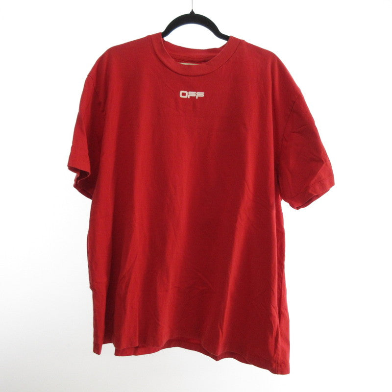 【中古】OFF-WHITE | オフホワイト AIRPORT TAPE ARROWS S/S OVER TEE 半袖Ｔシャツ OMAA038S20185003 並行品 レッド サイズ：M