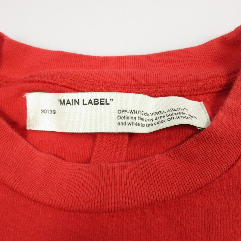 【中古】OFF-WHITE | オフホワイト AIRPORT TAPE ARROWS S/S OVER TEE 半袖Ｔシャツ OMAA038S20185003 並行品 レッド サイズ：M