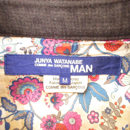 【中古】JUNYA WATANABE COMME des GARCONS MAN | ジュンヤワタナベコムデギャルソンマン ホースレザー異素材切替 長袖シャツ WS-B001 ブラウン サイズ：M