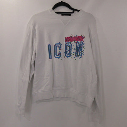 【中古】DSQUARED2 | ディースクエアード PIXELED ICON COOL スウェット S79GU0109 ホワイト サイズ：M