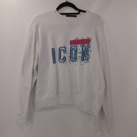 【中古】DSQUARED2 | ディースクエアード PIXELED ICON COOL スウェット S79GU0109 ホワイト サイズ：M