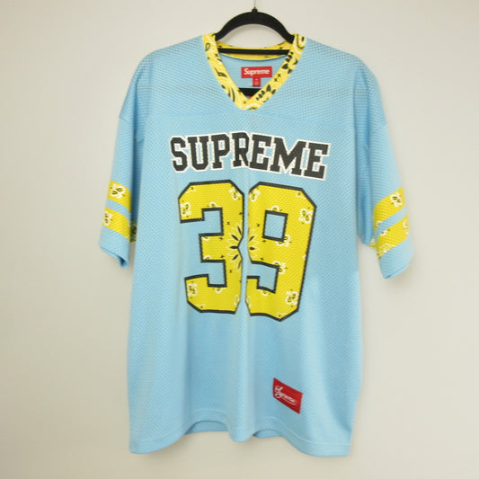 【中古】Supreme | シュプリーム BANDANA FOOTBALL JERSEY 半袖シャツ ライトブルー サイズ：M