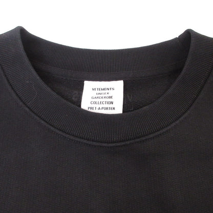 【中古】VETEMENTS | ヴェトモンベトモン MY NAME IS VETEMENTS SWEATSHIRT スウェット 並行品 ブラック サイズ：M