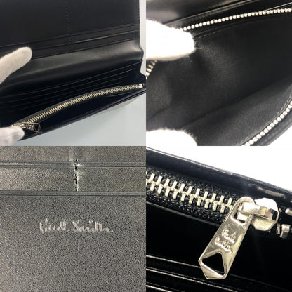 【中古】Paul Smith | ポール・スミス マーケトリーブライトストライプラビット 長財布 813018 P906 ブラック