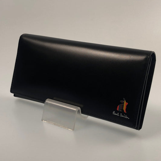 【中古】Paul Smith | ポール・スミス マーケトリーブライトストライプラビット 長財布 813018 P906 ブラック