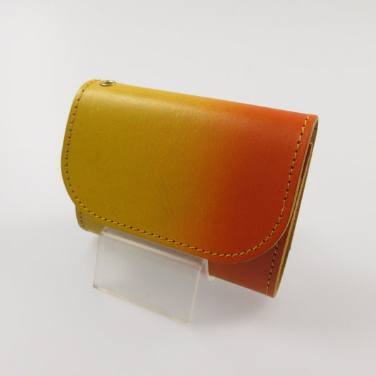 【中古】 ぼかし染めミニ財布 長財布 イエロー