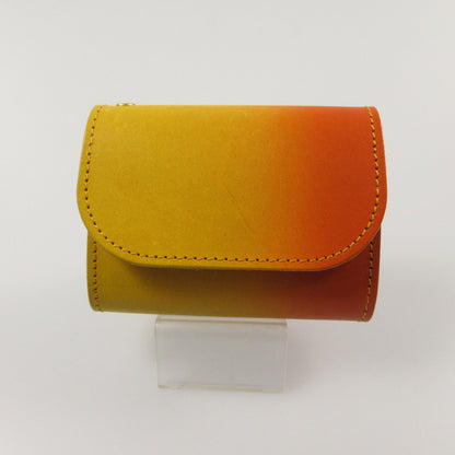 【中古】 ぼかし染めミニ財布 長財布 イエロー