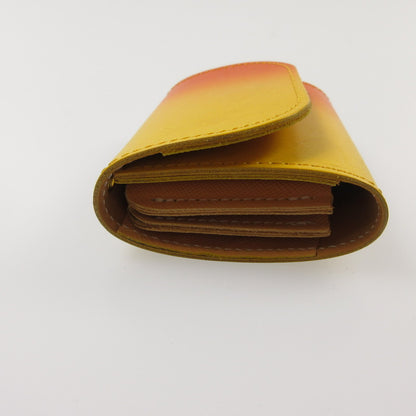【中古】 ぼかし染めミニ財布 長財布 イエロー