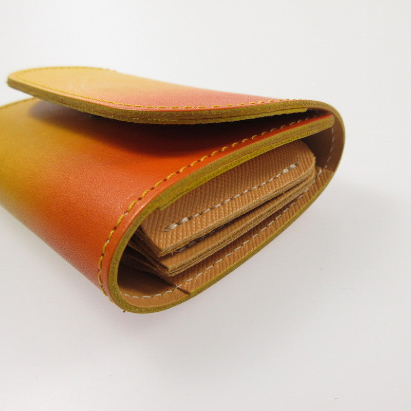 【中古】 ぼかし染めミニ財布 長財布 イエロー