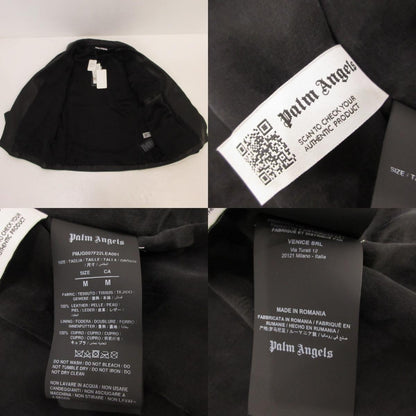 【中古】Palm Angels | パームエンジェルス LEATHER BURNING BIKER JACKET WITH FLAMES MOTIF レザー PMJG007F22LEA0011001 国内正規品 ブラック サイズ：M