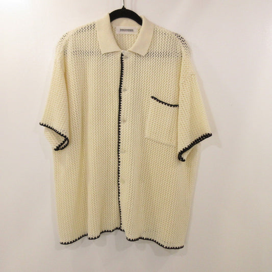 【中古】DISCOVERED | ディスカバード SHELL STITCH MESH KNIT SHIRTS 半袖シャツ DC-SS24-KN-05 アイボリー サイズ：1