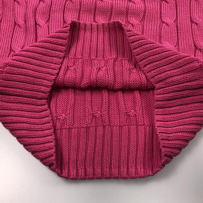 【中古】POLO RALPH LAUREN | ポロ・ラルフローレン ケーブルニットコットンクルーネック セーター ピンク サイズ：S