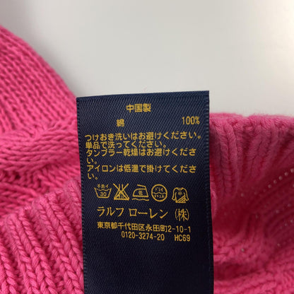 【中古】POLO RALPH LAUREN | ポロ・ラルフローレン ケーブルニットコットンクルーネック セーター ピンク サイズ：S