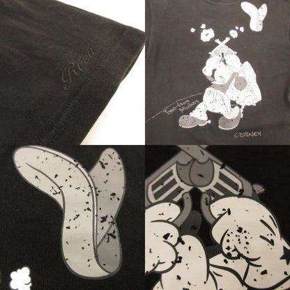 【中古】roar | ロアー ミッキー2丁拳銃スワロフスキー 半袖Ｔシャツ ブラック サイズ：42