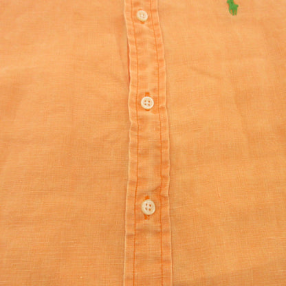 【中古】RALPH LAUREN | ラルフローレン ボタンダウンリネンシャツ 長袖シャツ オレンジ サイズ：S