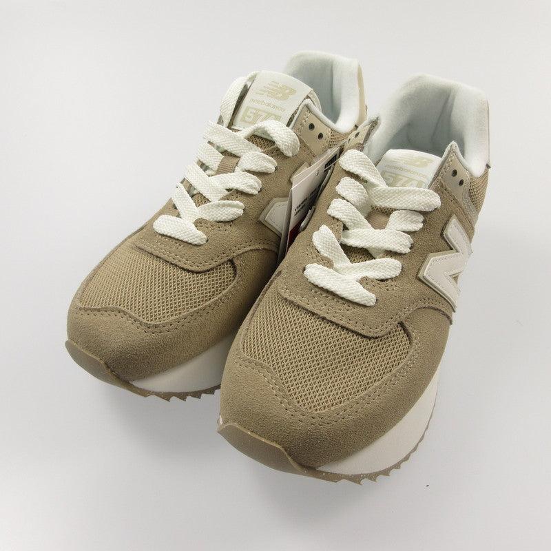 【中古】NEW BALANCE | ニューバランス スニーカー WL574ZSM ベージュ 24.5cm