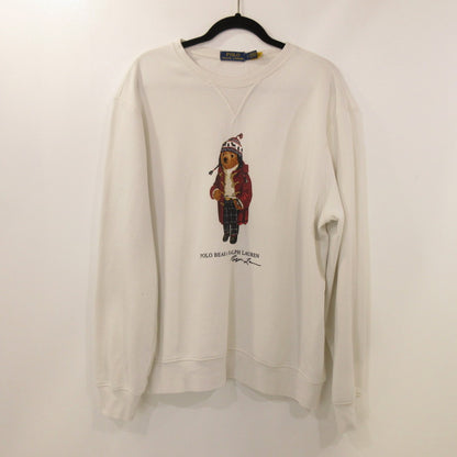 【中古】POLO RALPH LAUREN | ポロ・ラルフローレン HOLIDAY BEAR FLEECE CREW スウェット RL710953718 ホワイト サイズ：L