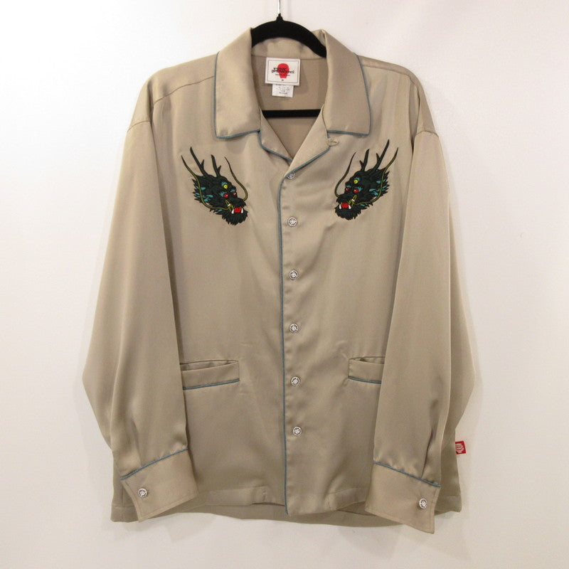 【中古】PUNKDRUNKERS | パンクドランカーズ ドラゴン開衿シャツ 長袖シャツ シルバー サイズ：M