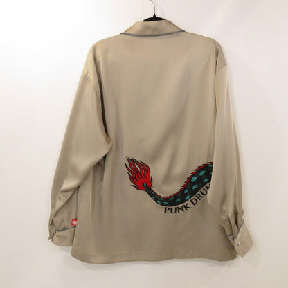 【中古】PUNKDRUNKERS | パンクドランカーズ ドラゴン開衿シャツ 長袖シャツ シルバー サイズ：M