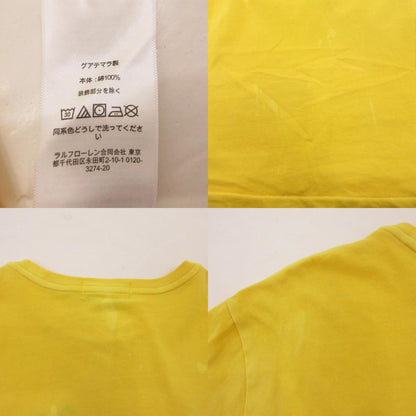 【中古】POLO RALPH LAUREN | ポロ・ラルフローレン オウムアップリケ刺繍 半袖Ｔシャツ USED加工 イエロー サイズ：S