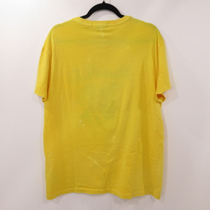 【中古】POLO RALPH LAUREN | ポロ・ラルフローレン オウムアップリケ刺繍 半袖Ｔシャツ USED加工 イエロー サイズ：S