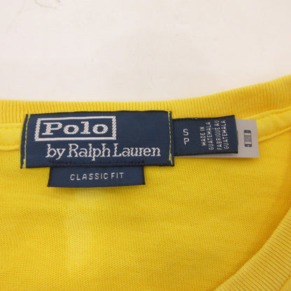 【中古】POLO RALPH LAUREN | ポロ・ラルフローレン オウムアップリケ刺繍 半袖Ｔシャツ USED加工 イエロー サイズ：S