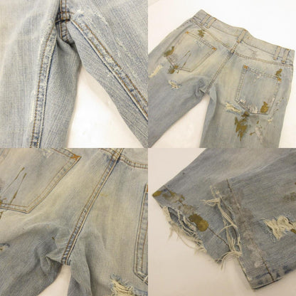 【中古】DOLCE & GABBANA | ドルチェアンドガッバーナ デニムパンツ G3016D G8054 クラッシュペイント加工 ブルー サイズ：52