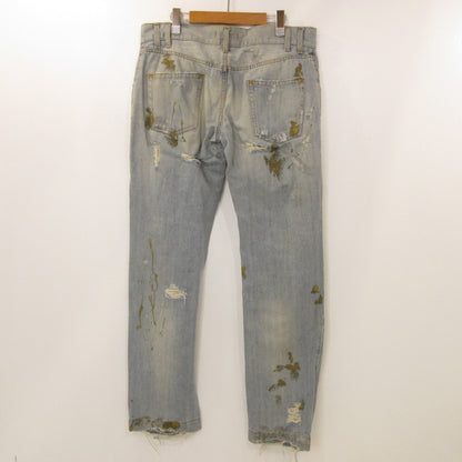 【中古】DOLCE & GABBANA | ドルチェアンドガッバーナ デニムパンツ G3016D G8054 クラッシュペイント加工 ブルー サイズ：52