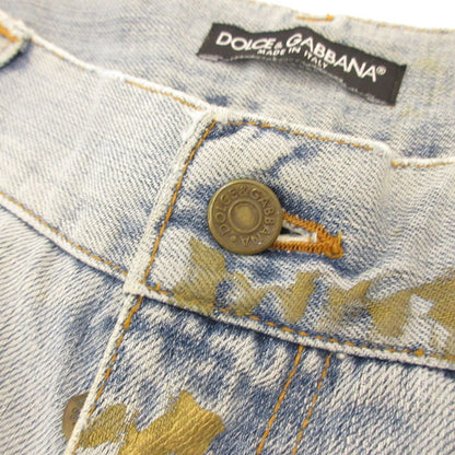 【中古】DOLCE & GABBANA | ドルチェアンドガッバーナ デニムパンツ G3016D G8054 クラッシュペイント加工 ブルー サイズ：52