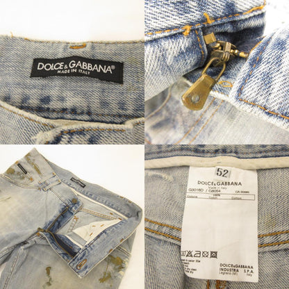 【中古】DOLCE & GABBANA | ドルチェアンドガッバーナ デニムパンツ G3016D G8054 クラッシュペイント加工 ブルー サイズ：52