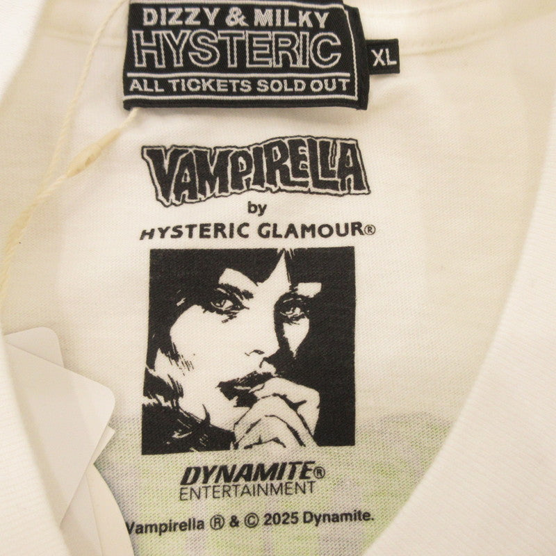 【中古】HYSTERIC GLAMOUR | ヒステリックグラマー VAMPIRELLA/BLOOD OF HYSTERIC 半袖Ｔシャツ 02251CT45 完売品 ホワイト サイズ：XL