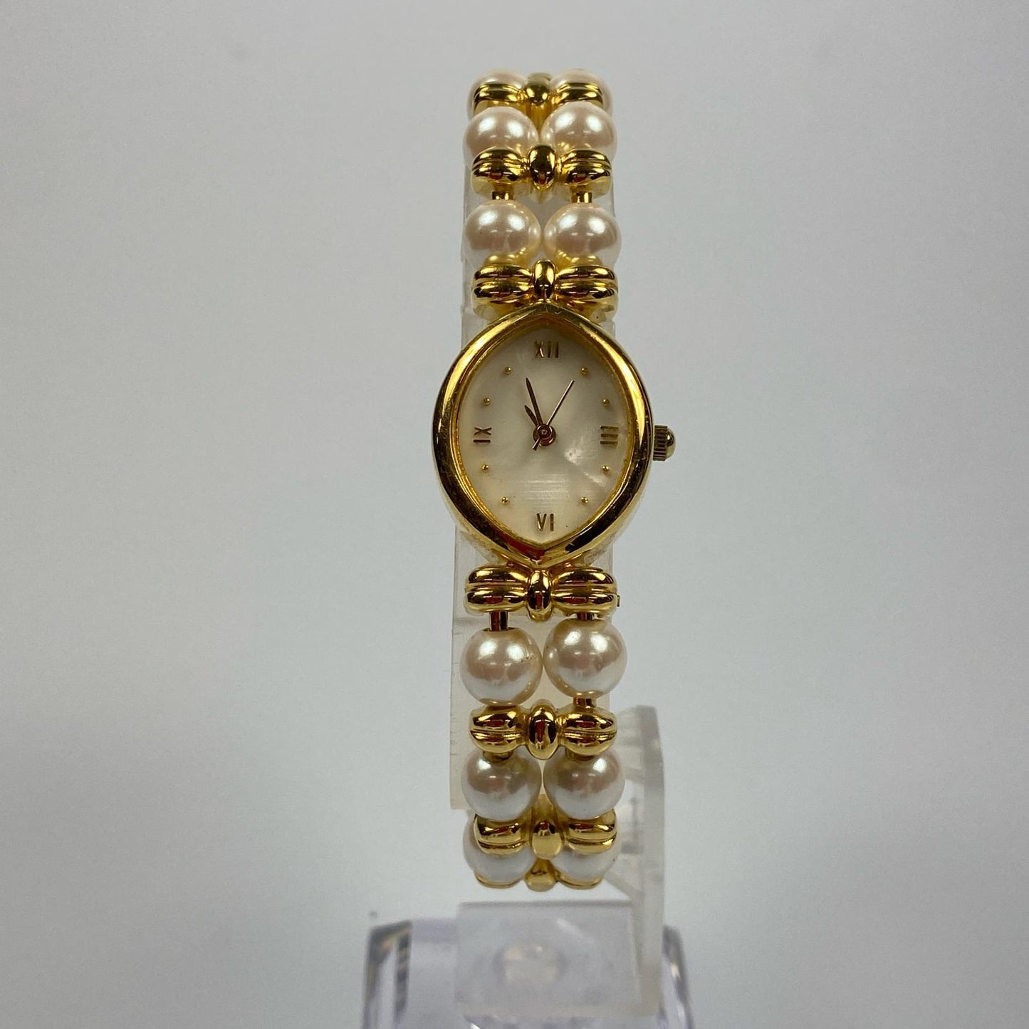 【中古】 パール 腕時計 ゴールド