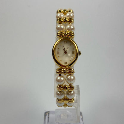【中古】 パール 腕時計 ゴールド
